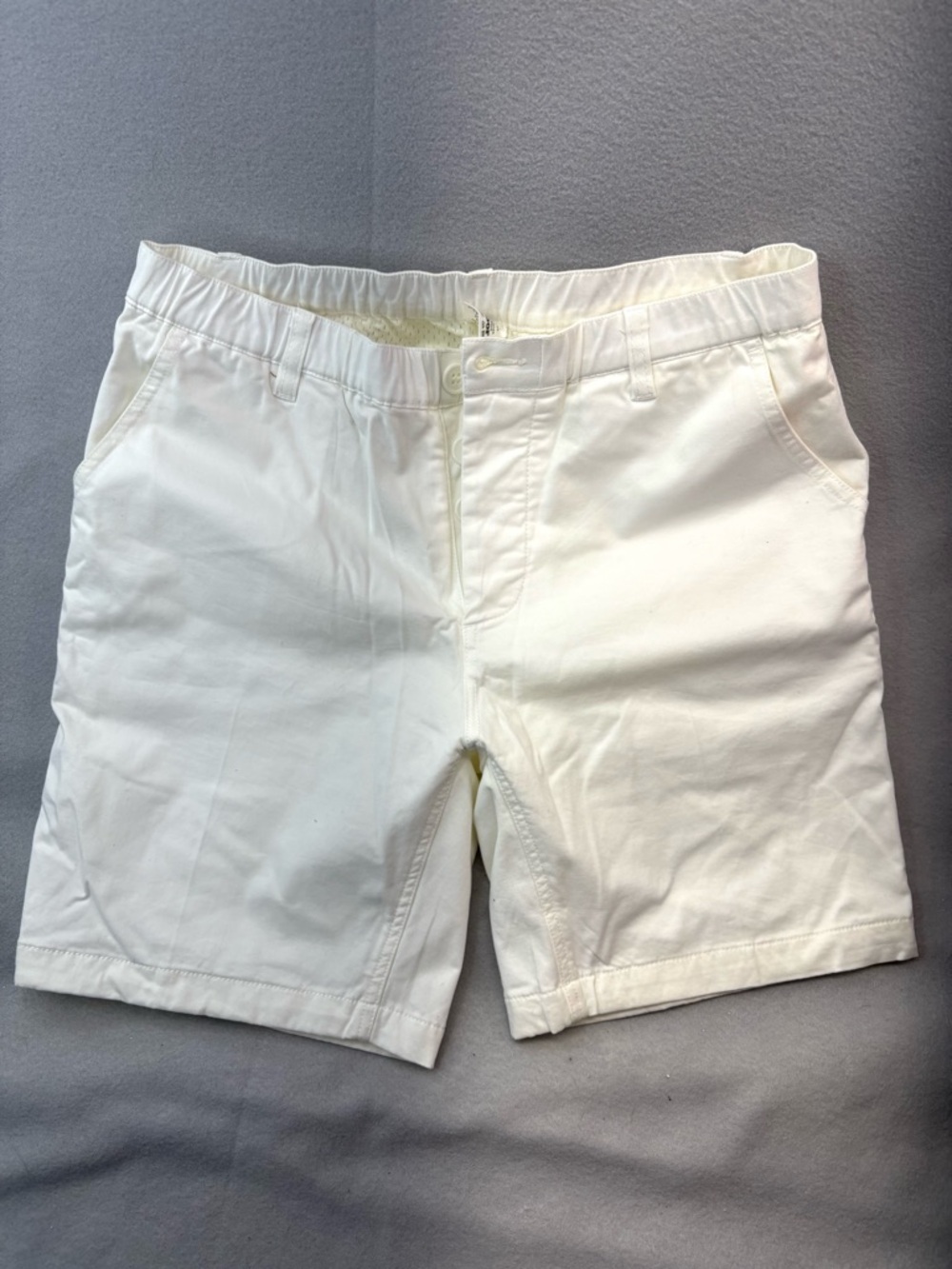 Woof M Men's Cotton Athletic Button Fly Drawstring White Performance Shorts